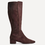 Revolve Brown Faux Suede Block Heel Long Boots