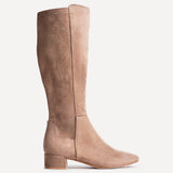 Revolve Mocha Faux Suede Block Heel Long Boots