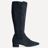 Revolve Navy Faux Suede Block Heel Long Boots