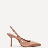 Rhea Mocha Mousse Sling Back Court Heels