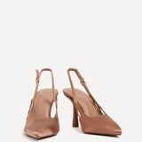 Rhea Mocha Mousse Sling Back Court Heels