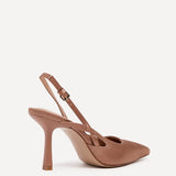 Rhea Mocha Mousse Sling Back Court Heels