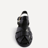 Rhoda Black Flat Fisherman Sandals