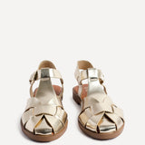 Rhoda Gold Flat Fisherman Sandals