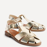 Rhoda Gold Flat Fisherman Sandals