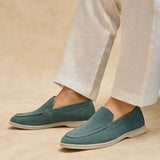 Rino Mens Blue Suede Leather Loafers