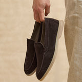 Rino Mens Brown Suede Leather Loafers