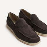 Rino Mens Brown Suede Leather Loafers