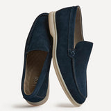 Rino Mens Navy Suede Leather Loafers