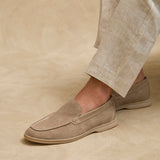 Rino Mens Taupe Suede Leather Loafers