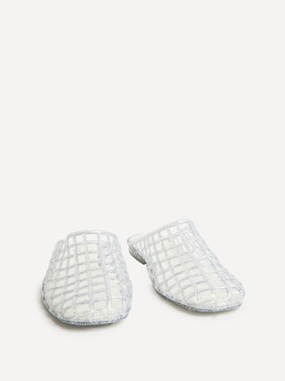 Ripple Silver Glitter Jelly Mules