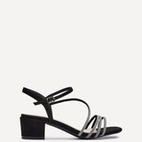 Riri Black Diamante Heeled Sandals