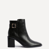 Rise Black Block Heeled Ankle Boots