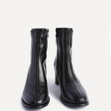 Rita Black Heeled Sock Boots