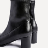 Rita Black Heeled Sock Boots