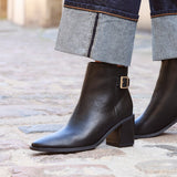 Rise Black Block Heeled Ankle Boots