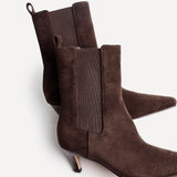 Ritual Brown Kitten Heel Chelsea Boots