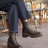 Rival Brown Faux Leather Wedge Heel Ankle Boots