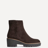 Rival Brown Faux Suede Wedge Heel Ankle Boots