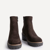 Rival Brown Faux Suede Wedge Heel Ankle Boots