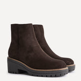 Rival Brown Faux Suede Wedge Heel Ankle Boots