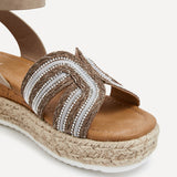 River Taupe Espadrille Platform Sandals