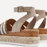 River Taupe Espadrille Platform Sandals
