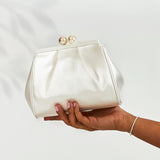 Rochelle Bridal Ivory Satin Clutch Bag