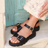 Rocket Wide Fit Black Chunky Sandals