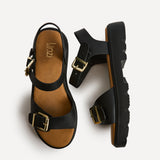 Rocket Wide Fit Black Chunky Sandals