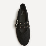 Rogue Black Ballet Flats With Eyelet Detail