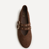Rogue Brown Ballet Flats With Eyelet Detail