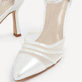 Rosalind Bridal Ivory Satin Mesh Court Heels