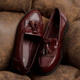 Rosemary Burgundy Faux Leather Loafers