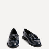 Rosemary Navy Faux Leather Loafers