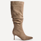 Rosenna Beige Long Stiletto Boots
