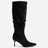 Rosenna Black Long Stiletto Boots