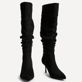 Rosenna Black Long Stiletto Boots