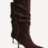 Rosenna Brown Long Stiletto Boots