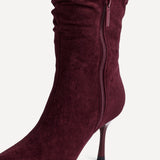 Rosenna Burgundy Long Stiletto Boots