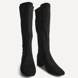 Rotate Wide Fit Black Stretch High Leg Boots