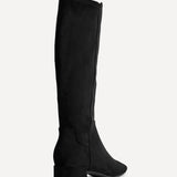 Rotate Wide Fit Black Stretch High Leg Boots