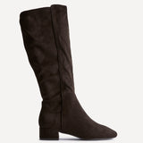Rotate Wide Fit Brown Stretch High Leg Boots