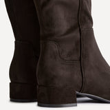 Rotate Wide Fit Brown Stretch High Leg Boots