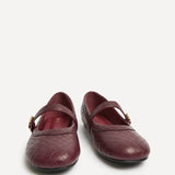 Routine Burgundy Woven Effect Ballet Flats
