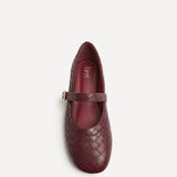 Routine Burgundy Woven Effect Ballet Flats