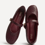 Routine Burgundy Woven Effect Ballet Flats