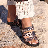 Rowan Leopard Print Link Sandals