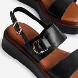 Rox Black Flatform Sandals