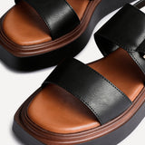 Rox Black Flatform Sandals
